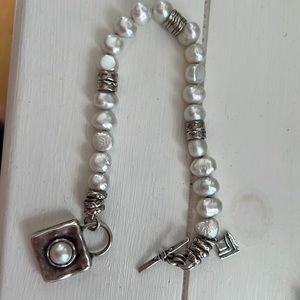 Silpada pearl and silver bracelet